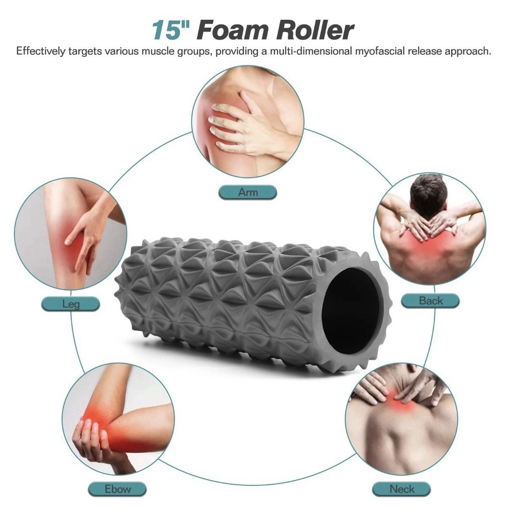 5 in 1 Foam Roller Set - Trigger Point Foam Back Roller, Muscle Roller Stick,...