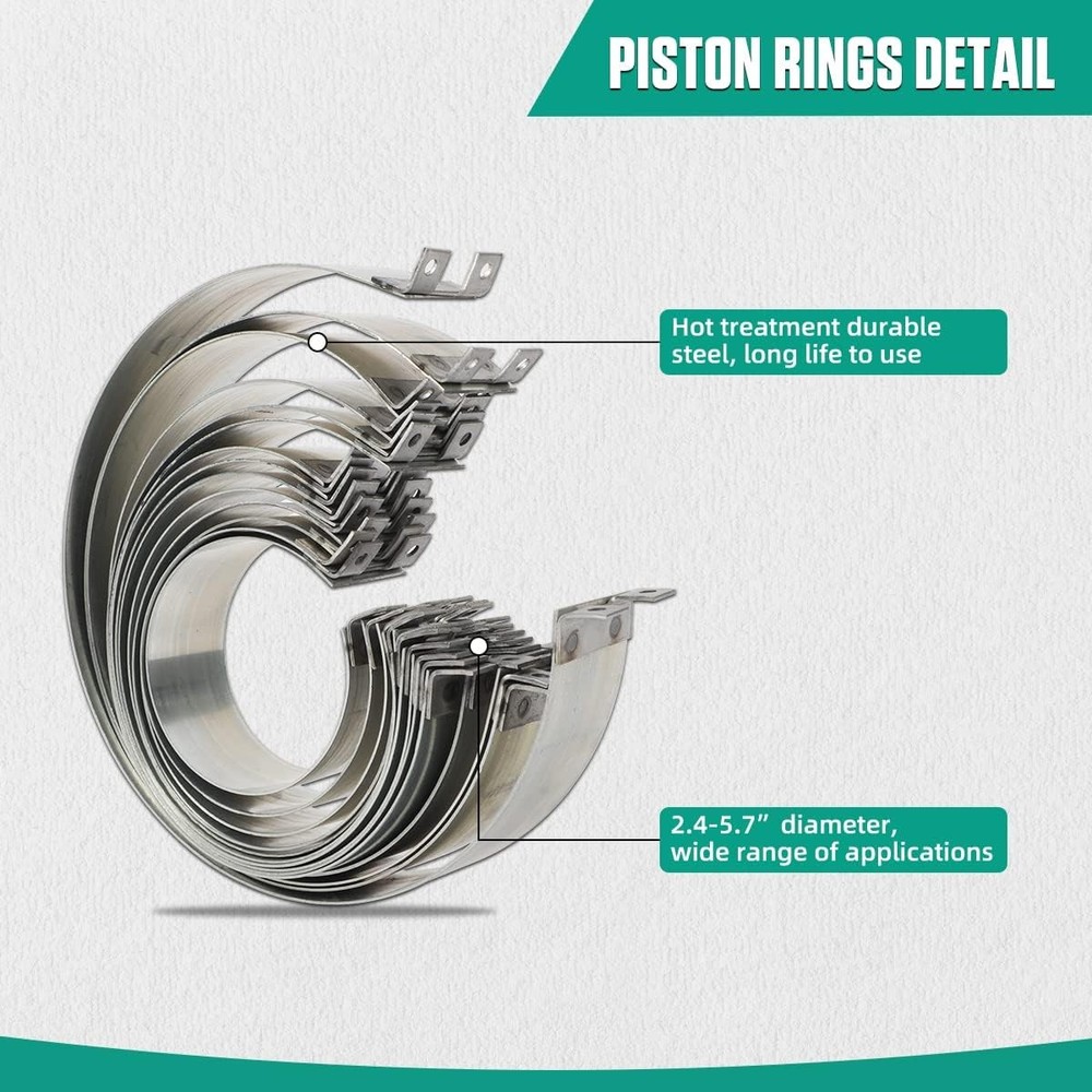 Piston Ring Compressor Tool With Pliers And 14 Rings (2.4" - 5.7"),