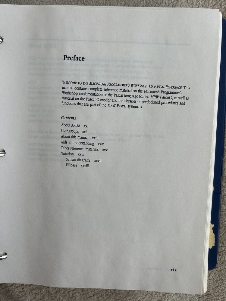 Vintage MPW 3.0 Pascal & C Reference Manuals Apple Macintosh Programmer