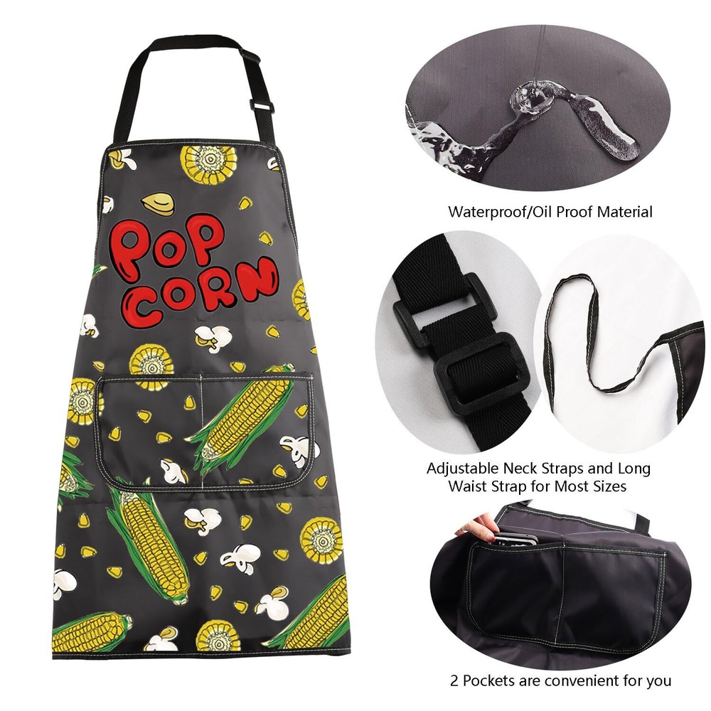 Popcorn Gift Popcorn Corn Apron for Popcorn Lovers Popcorn Kitchen Baking Apr...