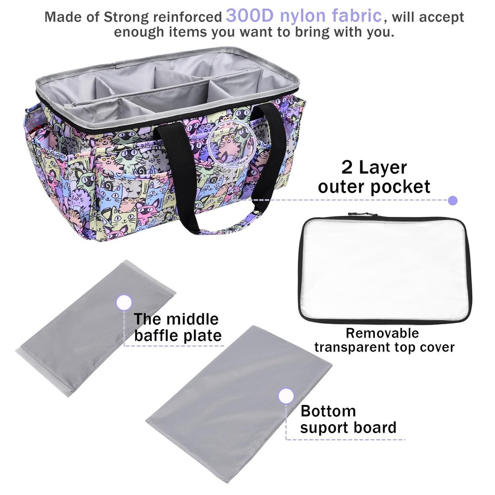 Multi-Functional Tote Craft Bag Desktop File Folder Carrying Bag With Pockets...