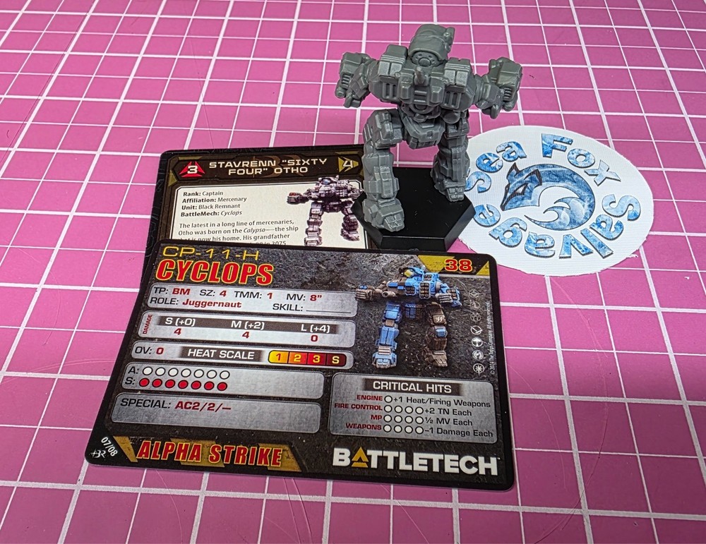 BattleTech Cyclops Mech -- Black Remnant Command Lance + Cards