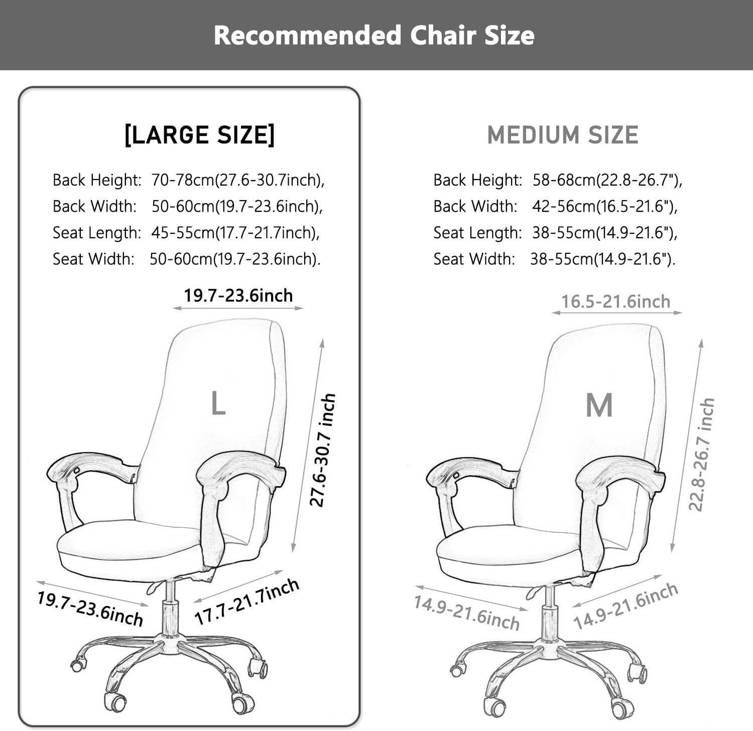 Melaluxe Office Chair Cover - Universal Stretch Desk Chair Cover, Computer Chair