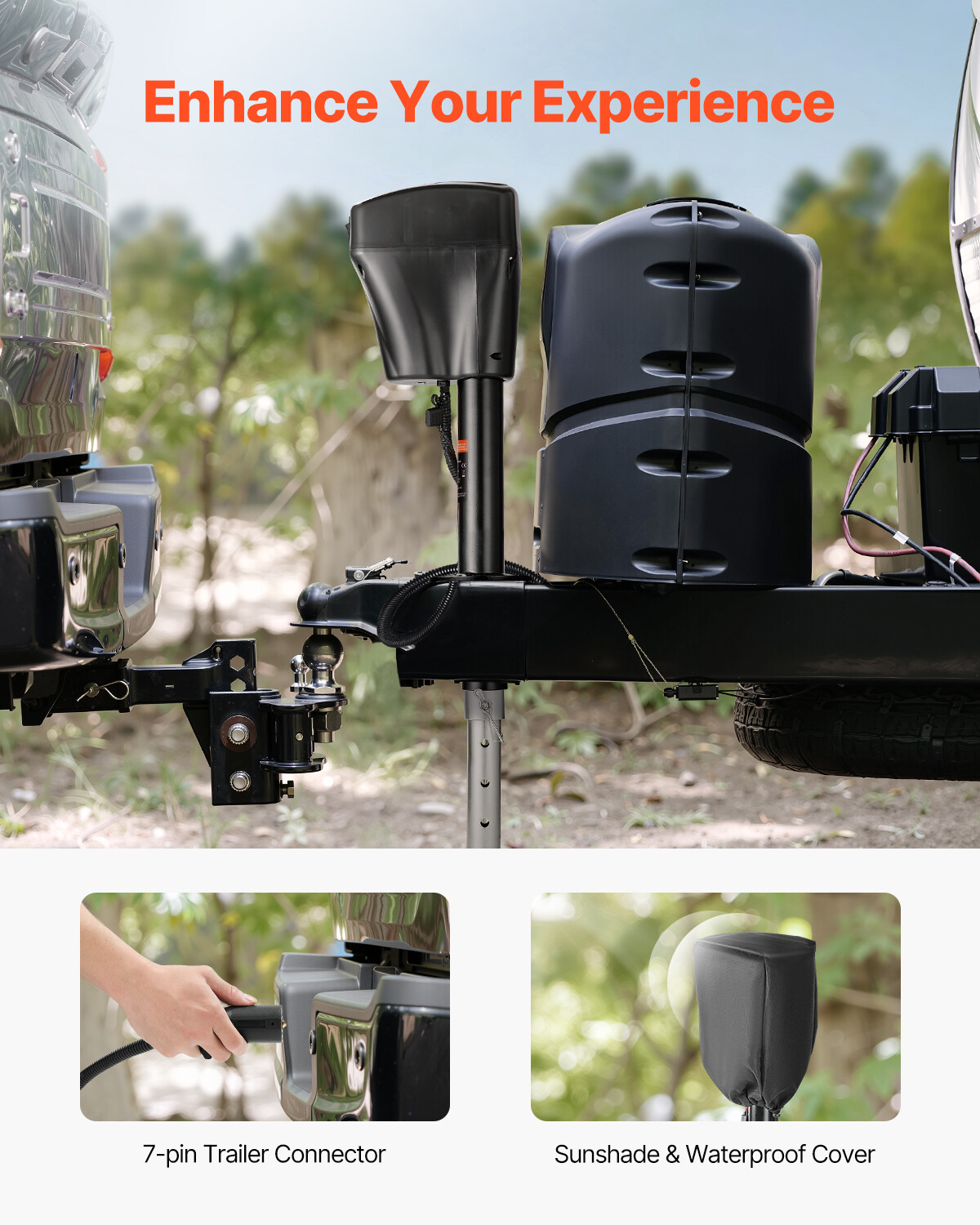 Electric Trailer Jack 5000 lbs Power Tongue Jack for RV Trailer & Camper Black