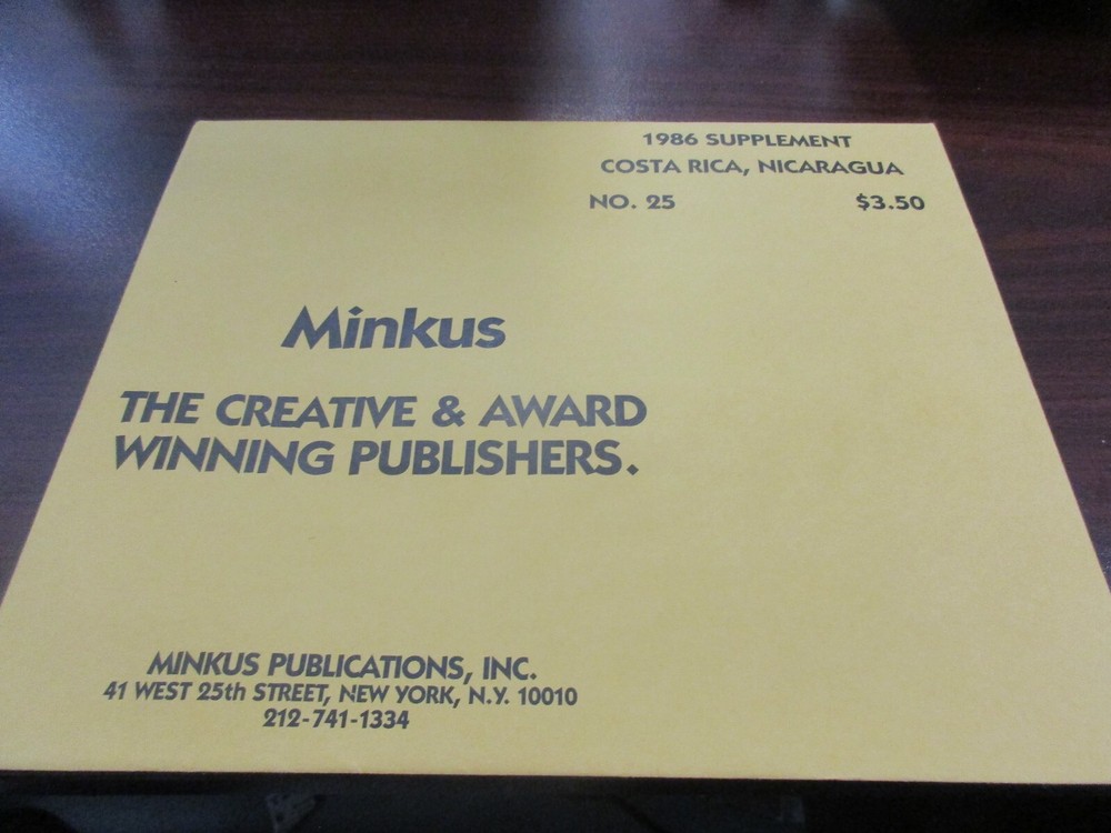 "MINKUS" 1986  SUPPLEMENT COSTA RICA, NICARAGUA  #25  W/FREE SHIPPING!!!
