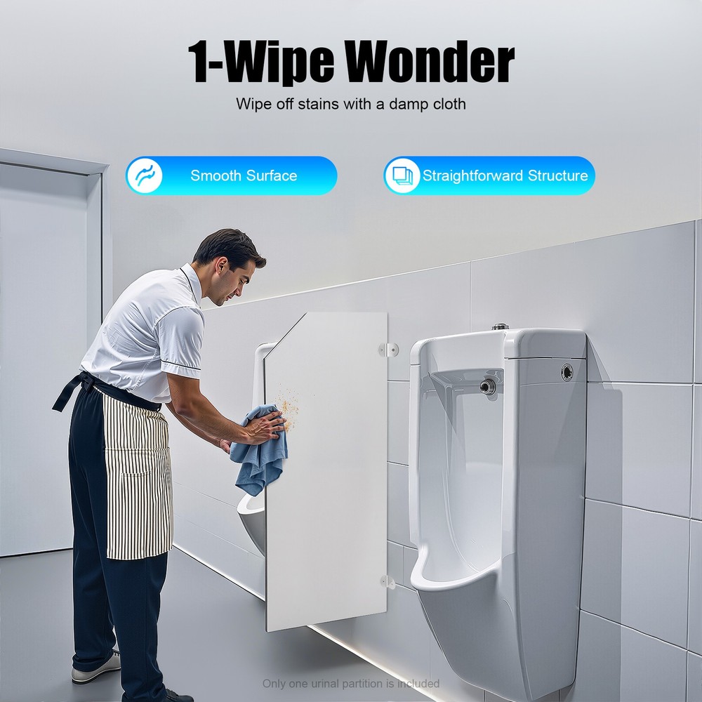 Wall-Mounted Men Urinal Partition Screen, Urinal Partition Divider Screen
