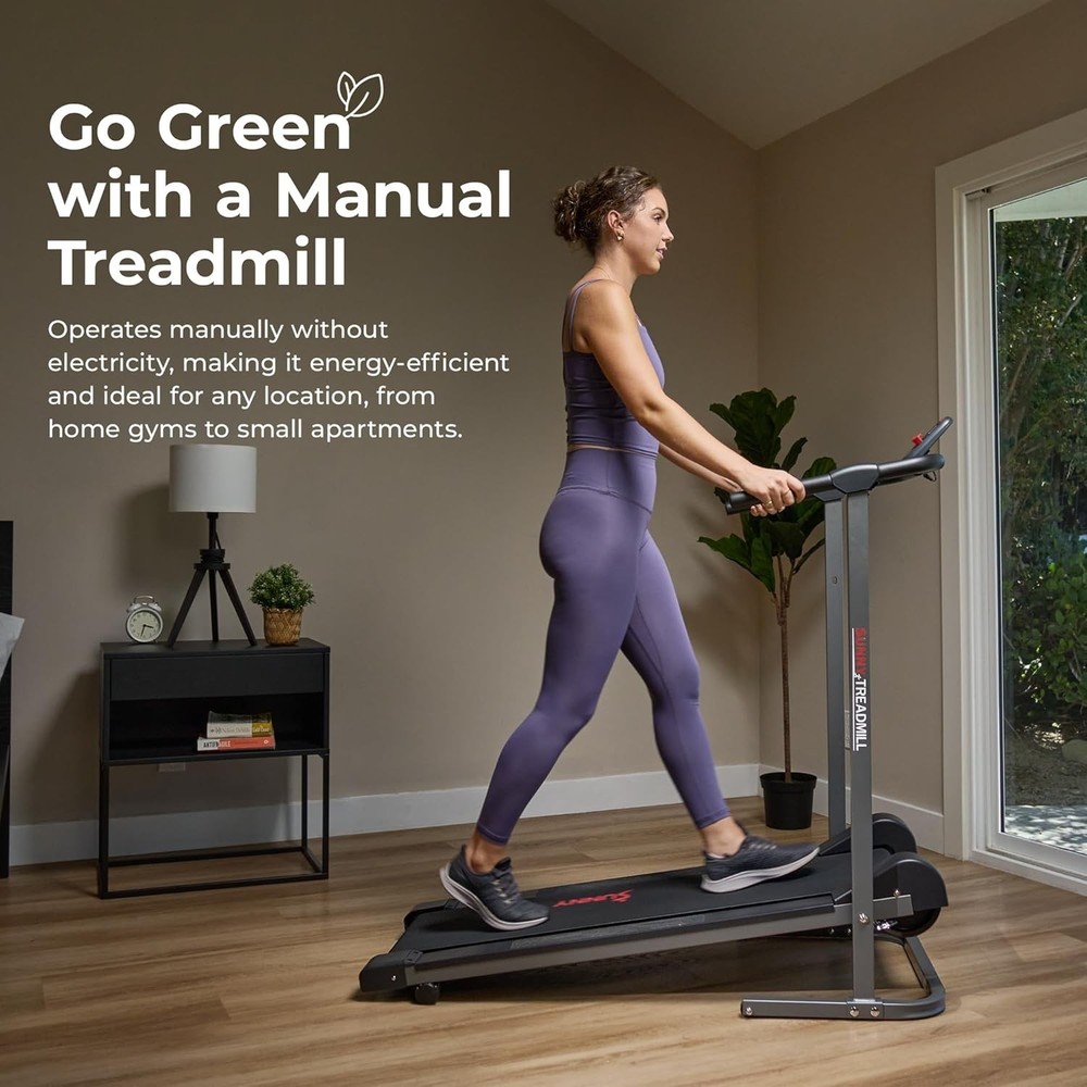 Space-Saving Manual Walker with LCD Display & Bluetooth for Tailored Workouts