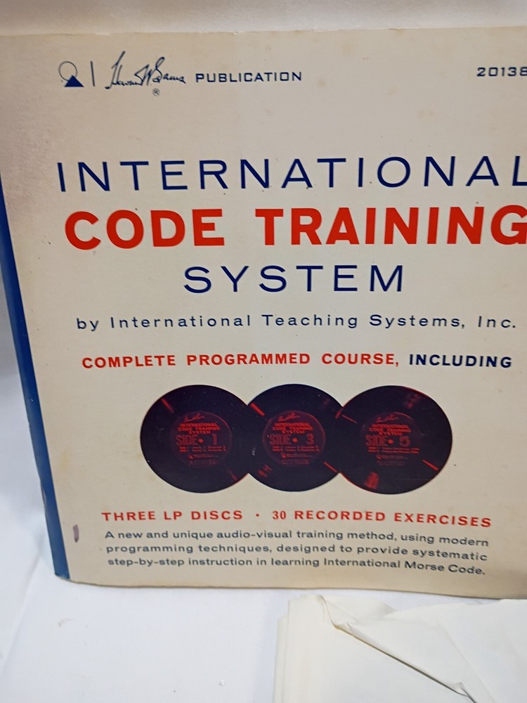 Vintage International Code Training System Manual 3 LP Records Booklet 1968