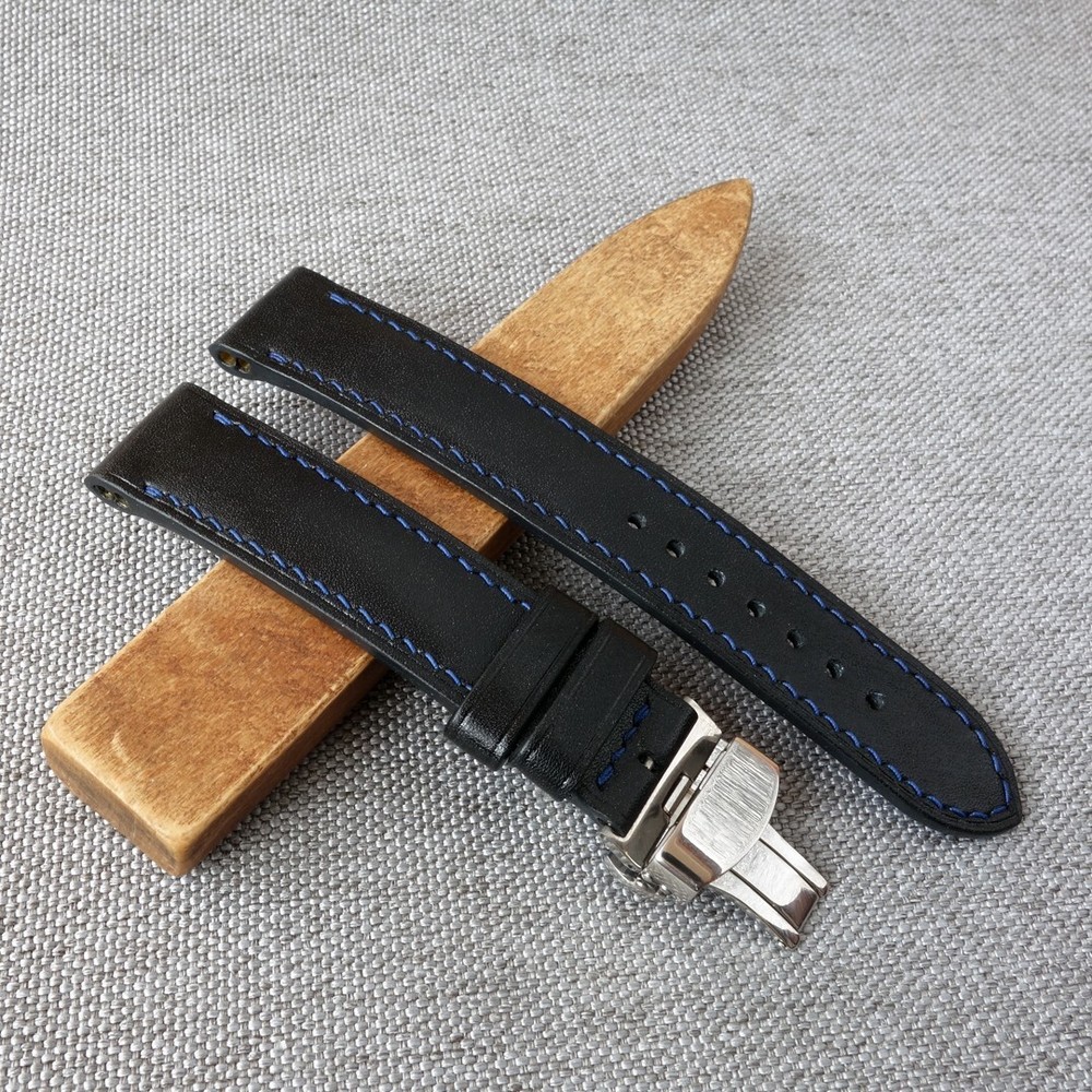 Black leather handmade strap for Ball Engineer Hydrocarbon, 21mm