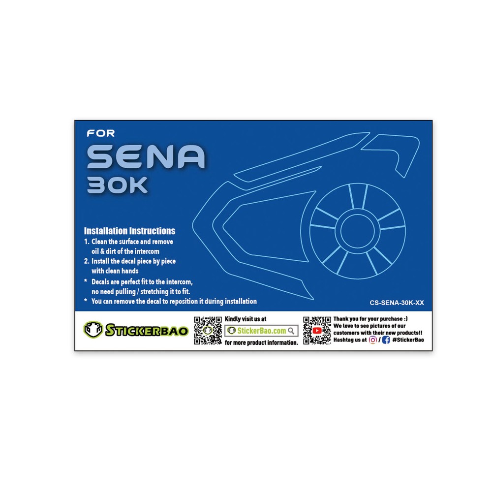 Blue 1 Pcs For SENA 30K Intercom Device Sticker