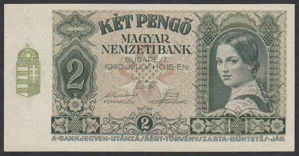 Hungary 2 Pengo 1940 UNC