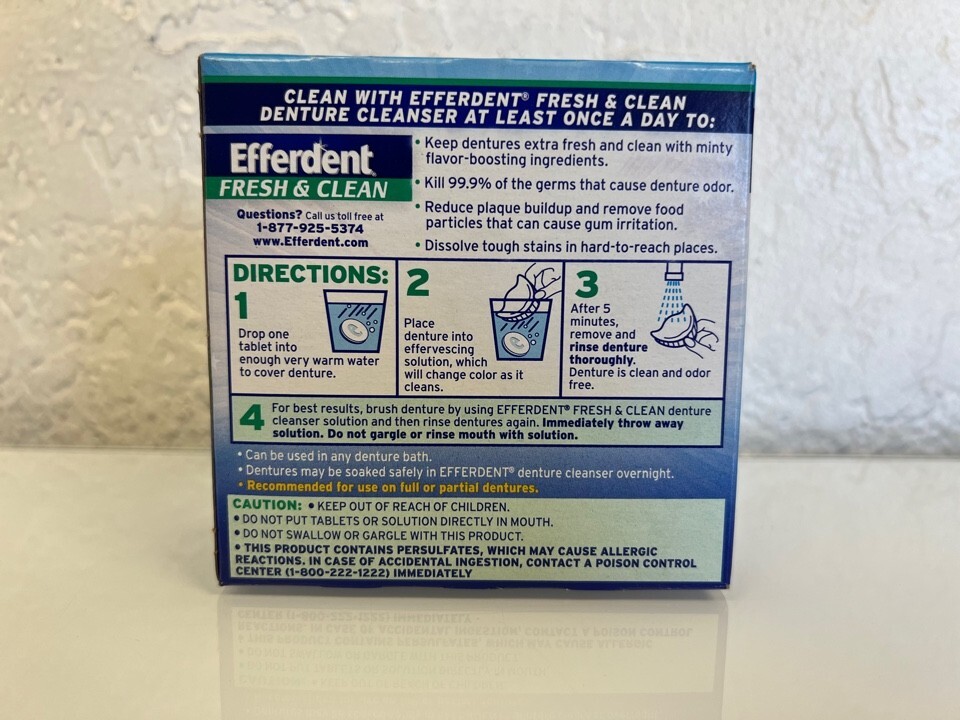 Efferdent Tablets Plus Mint Denture Cleanser 44 Each total 88 Tablets - 2 Pack