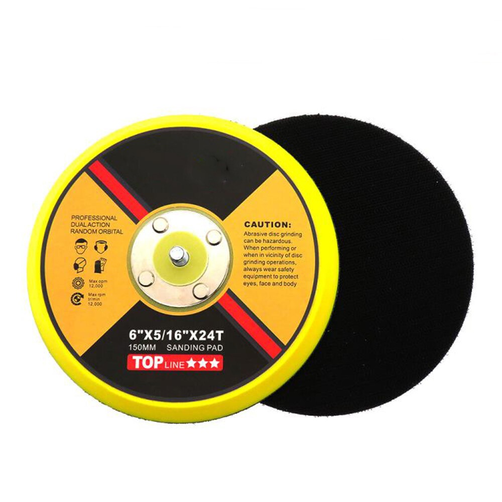 6" 150mm Dual Action Hook & Loop DA Orbital Sander Sanding Backing Pad 5/16"x24T