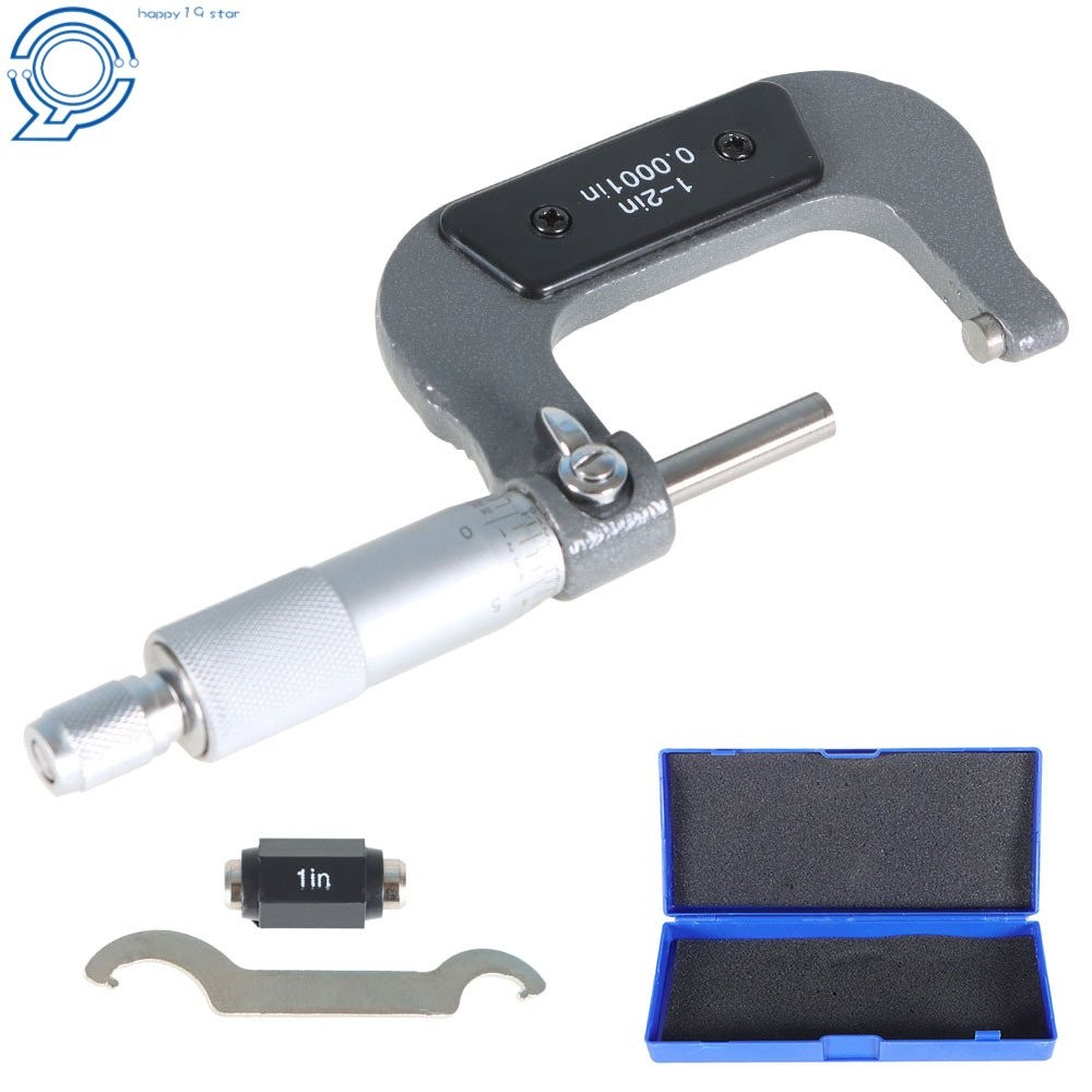 Outside Micrometer 1 - 2" Premium Carbide Tip High Precision Measure Tool