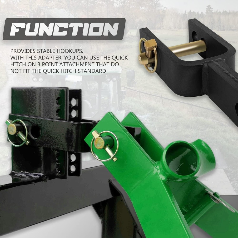 Lightweight Quick Hitch Adapter for Tractors - Rust-Proof, Adjustable Design