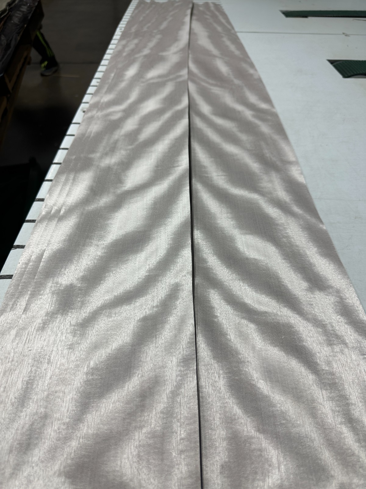 Silver Figured Anigre Raw Wood Veneer 2 sheets 82'' x 7'' 110M