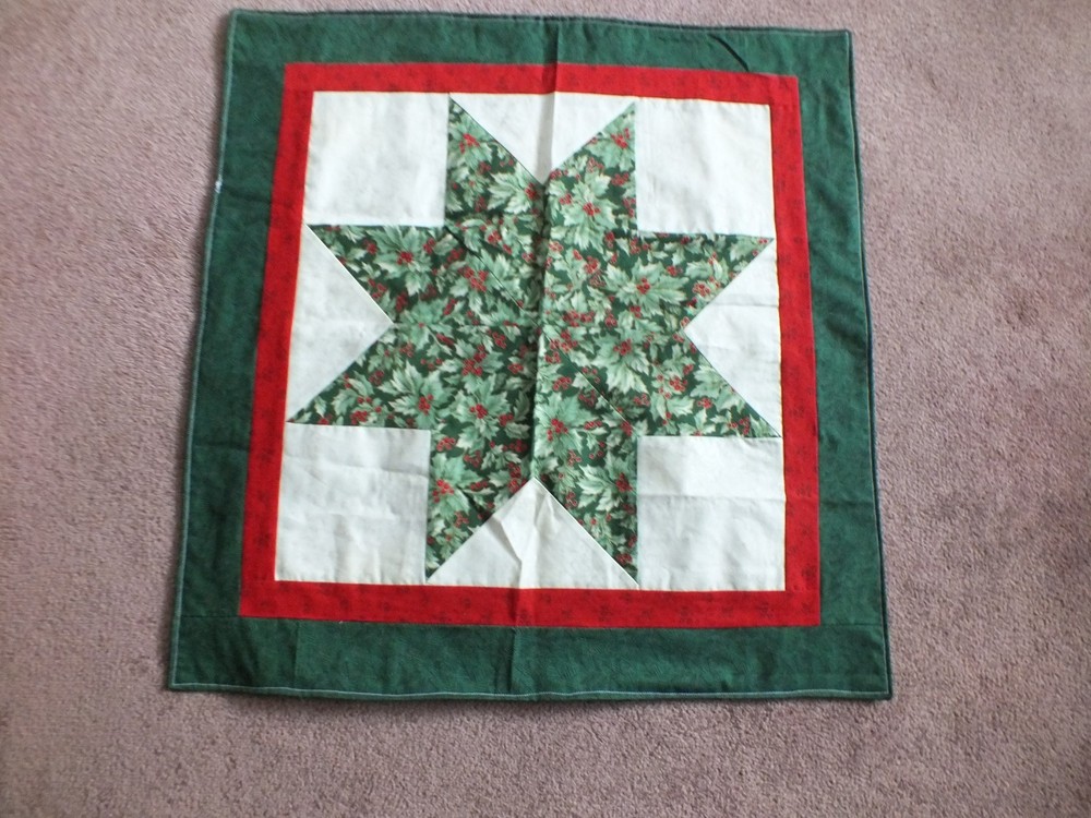 Beautiful Handmade Quilted Table Runner Multicolor 25x25" Reversible