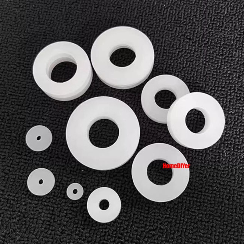 Round White Silicone Rubber Washer Flat Seal Gaskets High Temp Pads ID 22-152mm