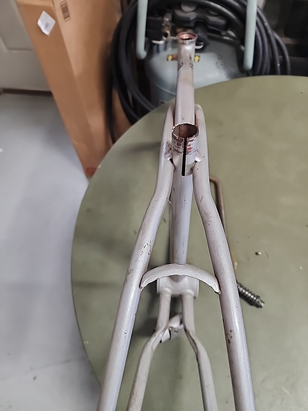 1975 SCHWINN STINGRAY SCRAMBLER BMX 20 INCH SILVER FRAME KICKSTAND HEADBAGE L$$K