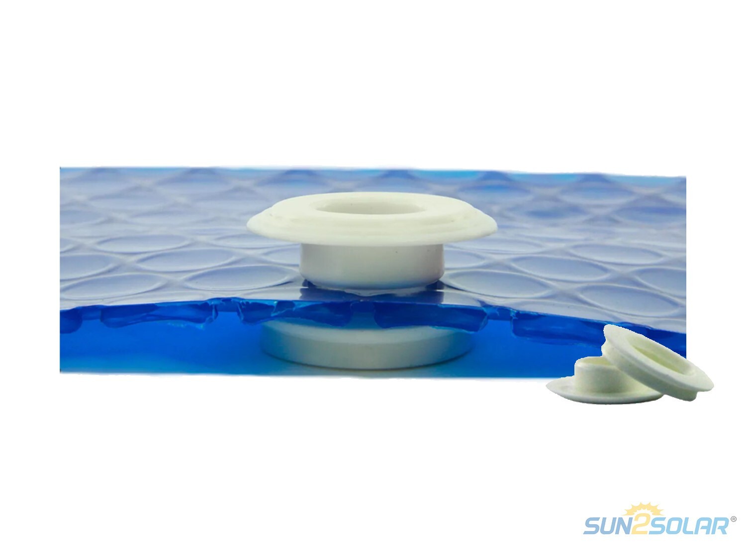 Sun2Solar 1600 Series Rectangle Blue Solar Blanket Swimming Pools w/ Grommet Kit