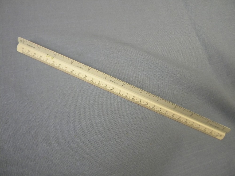 Vintage Staedtler 987 19-34 Triangular Drafting Engineering Scale Brazil
