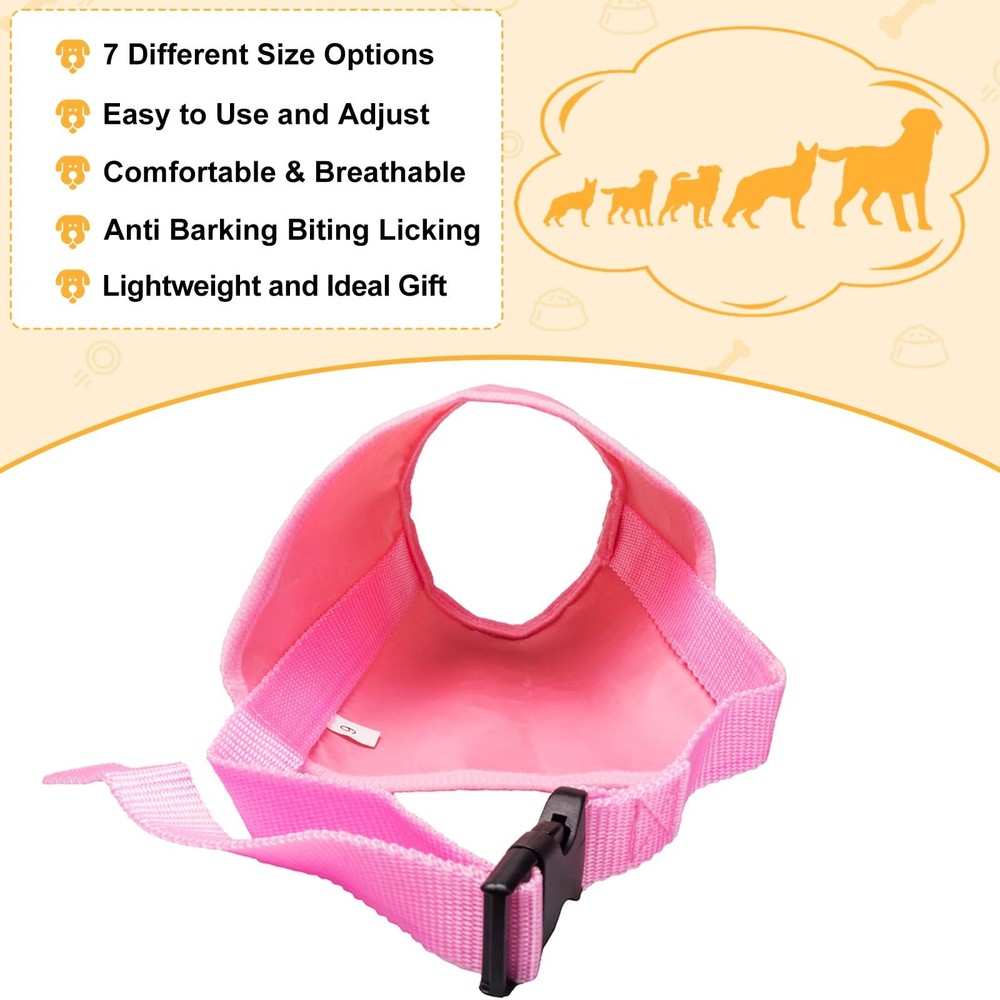 Coppthinktu Dog Muzzle Suit - 7PCS Adjustable Muzzles for Small, Medium & Lar...