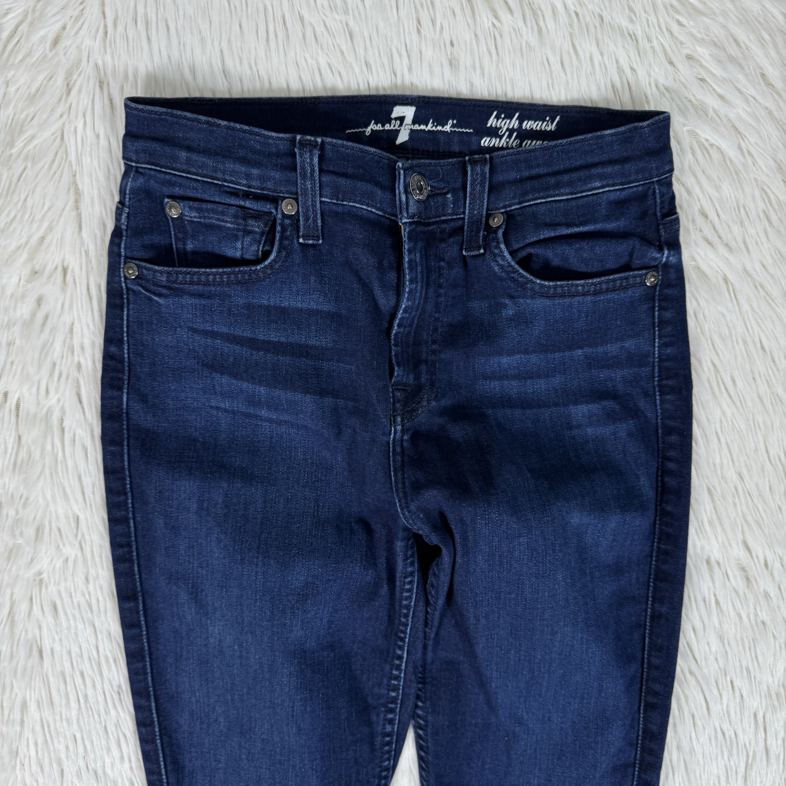 7 For All Mankind Gwenevere Dark Wash High Waist Ankle Denim Jeans Women's 26