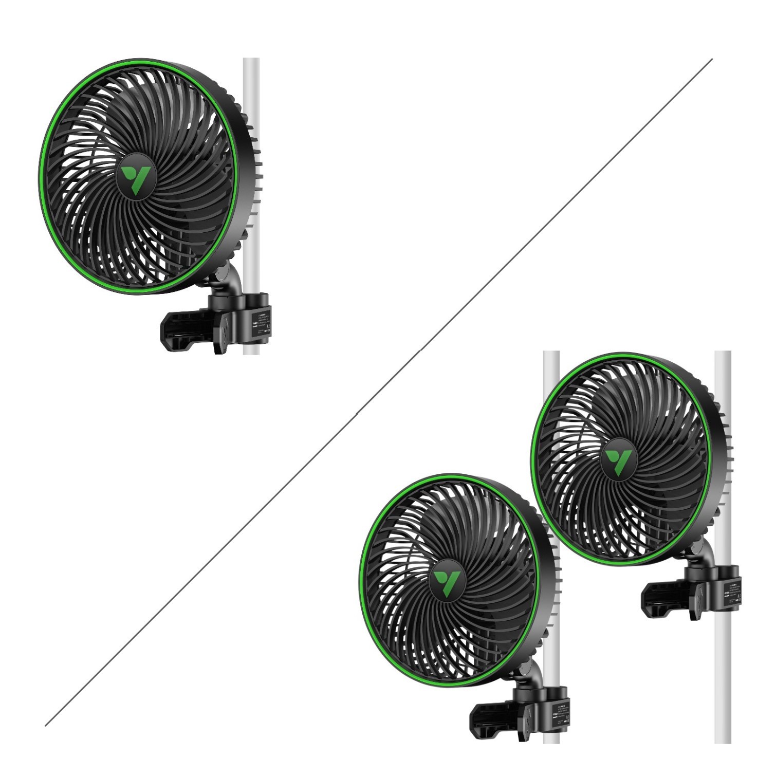 VIVOSUN AeroWave E6 Gen2 6" Grow Tent Clip Fan Auto Oscillation 5/10 Speed Level