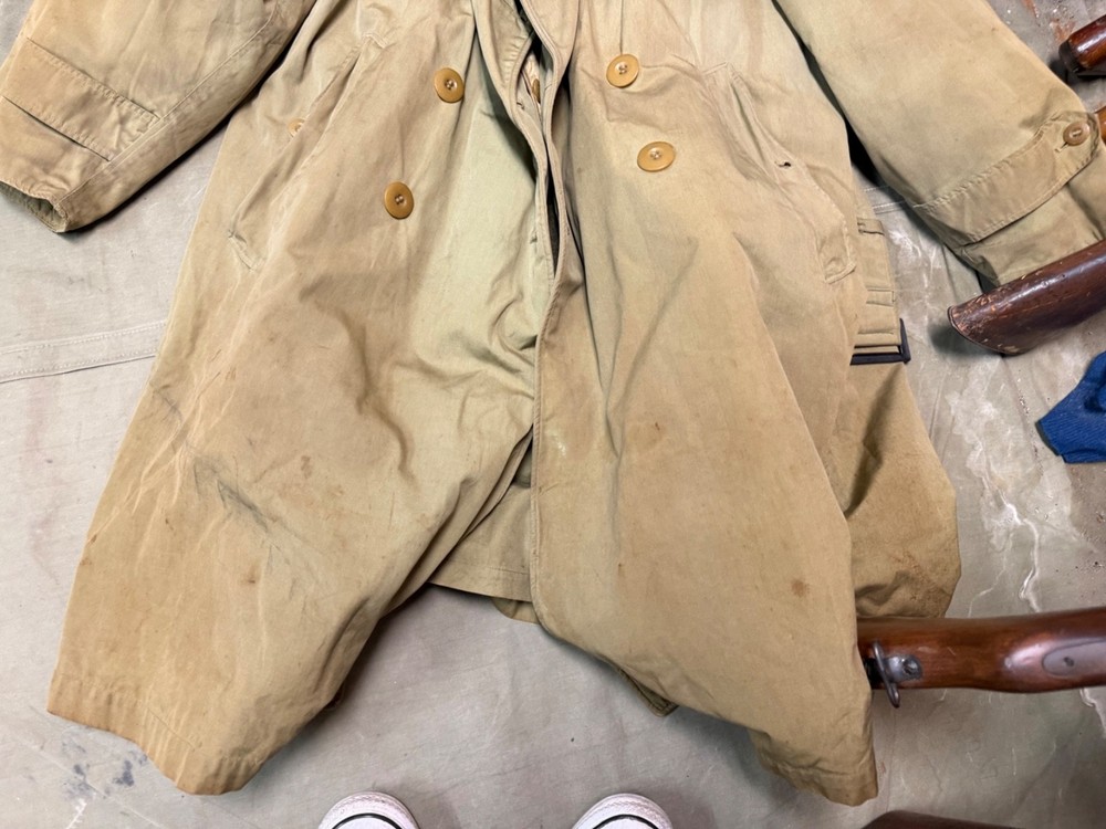 ORIGINAL WWII US ARMY OFFICER WINTER COAT JACKET W/ LINER-SIZE LARGE