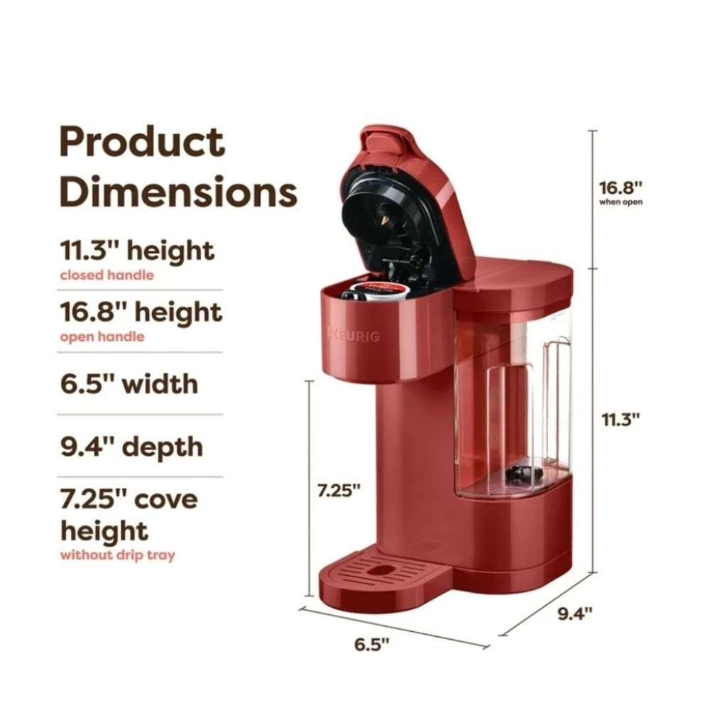 Keurig K-Express Essentials Red Single-Serve K-Cup Pod Coffee Maker
