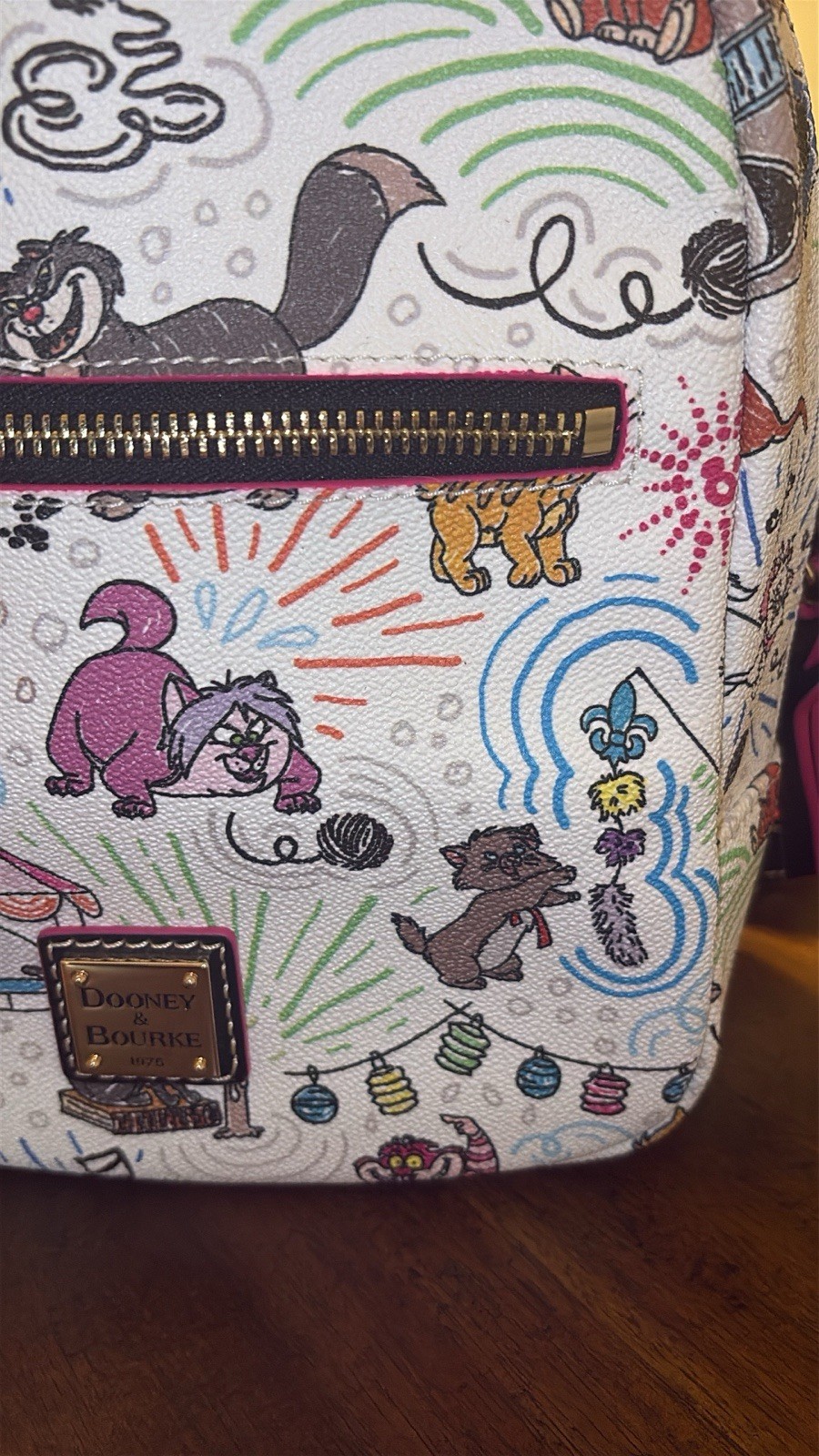 Disney Cats Sketch Dooney & Bourke Backpack White NWOT