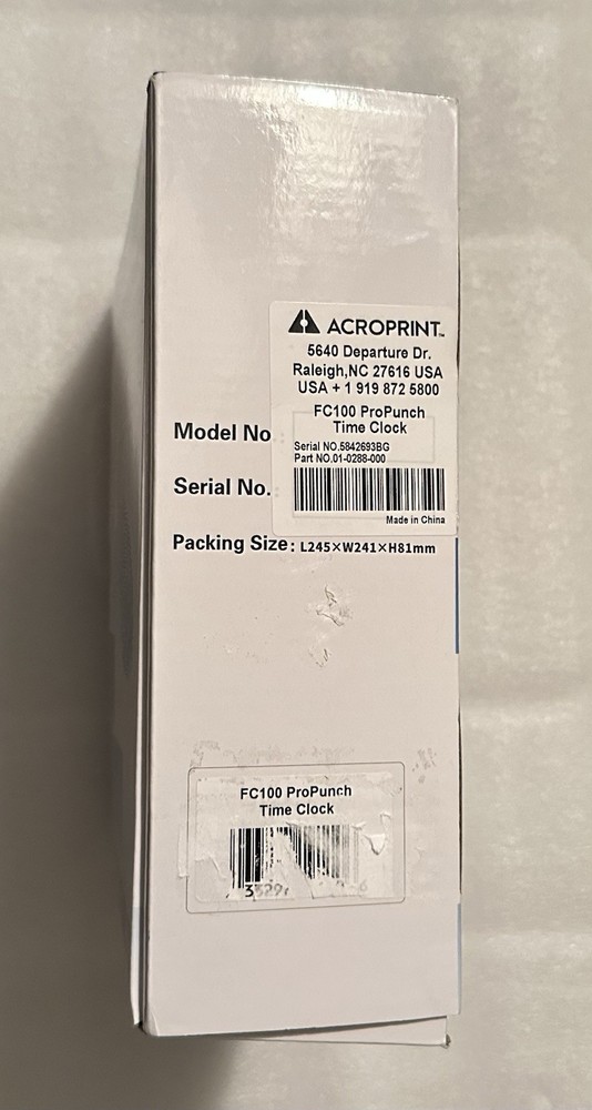 Acroprint ProPunch Time Clock System for Employees