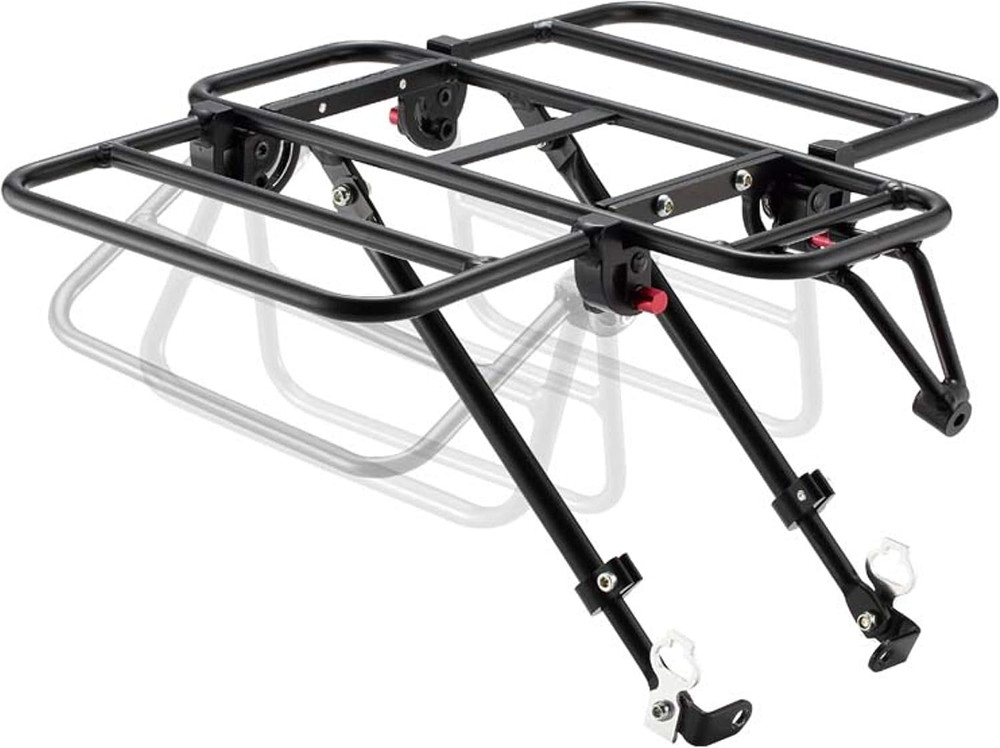 Expandable Bike Front Rack – Wide Pizza Rack Flatbed Platform with Foldable Wing