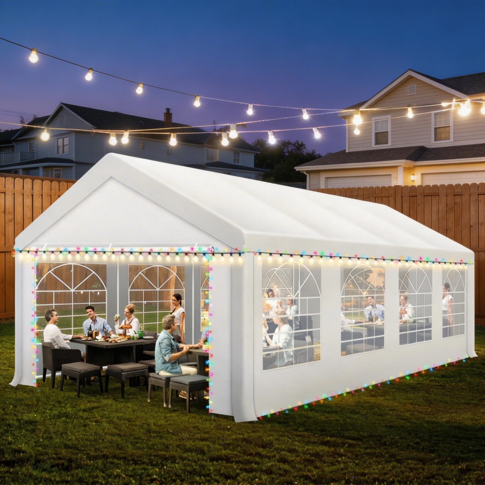 20x40ft Carport Heavy Duty Party Tent Waterproof Event Shelter Wedding Canopy