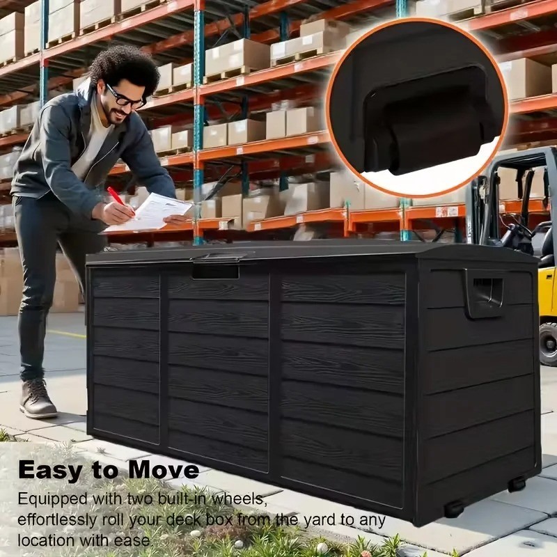 75 Gallon Outdoor Deck Box Lockable Heavy Duty Storage Container