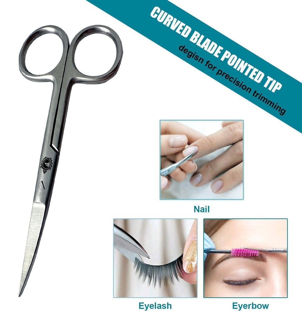 2 MULTIPURPOSE GROOMING SCISSORS FOR EYEBROWS NAILS HAIR BEARD CUTICLES THREAD
