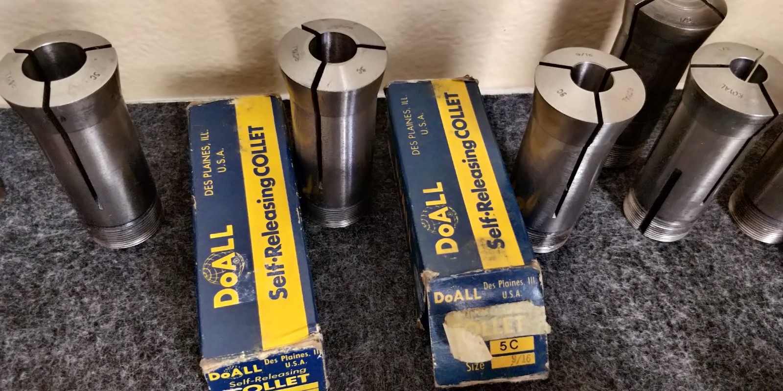 DoALL (Royal) 5C Round Collet Set 10 piece 3/16 - 1"