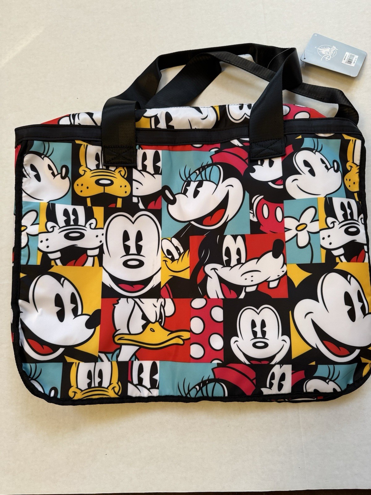 Disney Mickey Mouse And Friends Large Tote Bag Zipper Closure Dual Handles NWT