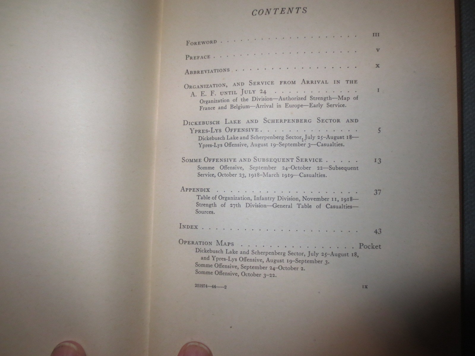 27th Division Summary Of Operations World War Maps & Summary WWI complete RARE