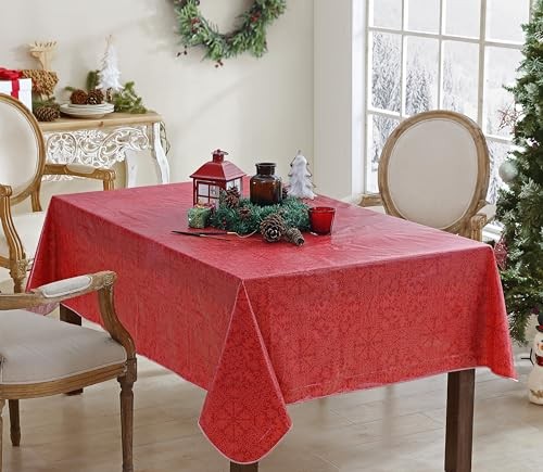 Red Reindeer Damask Christmas 60 x 102 Inch Rectangle 102" x 60" (Rectangular)