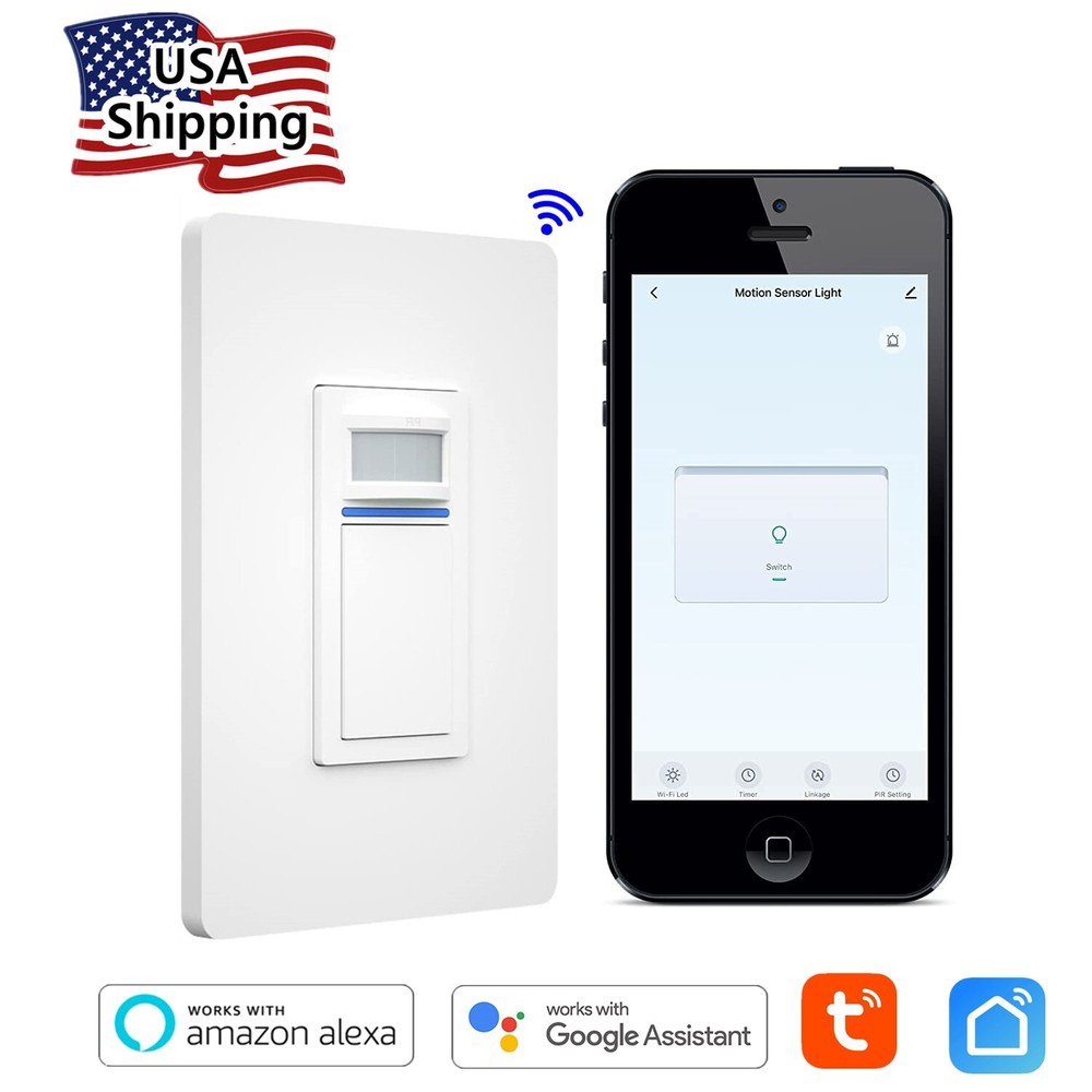 Used Smart Wi-Fi Sensor Light Switch PIR Occupancy Work  with  Alexa Google Home
