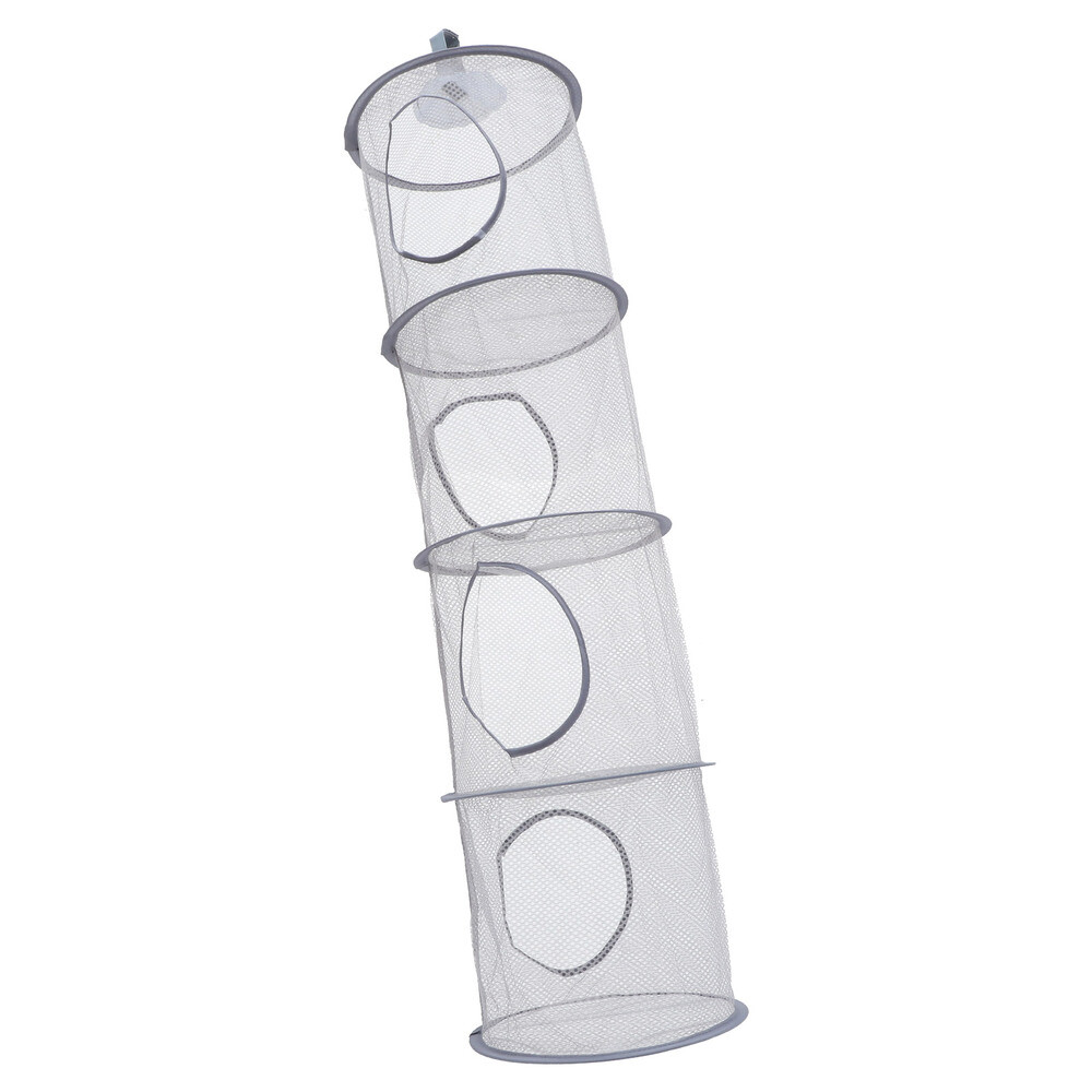 2pcs Foldable Fish Drying Net Folding Hanging Mesh Dryer Foldable 4-compartment