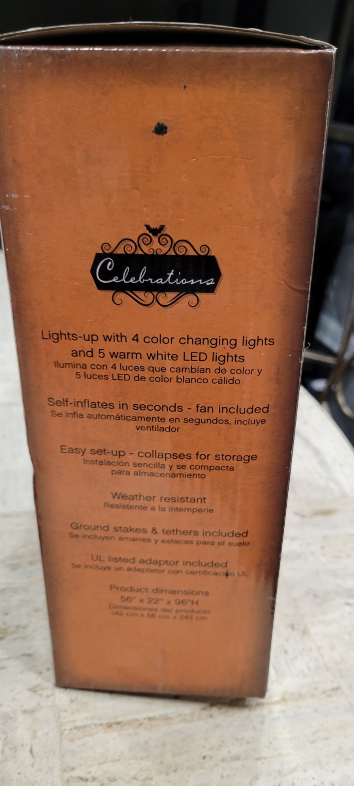 Celebrations Airblown Inflatable 8 Ft Lights Up Scary Ghost HALLOWEEN TRICK...