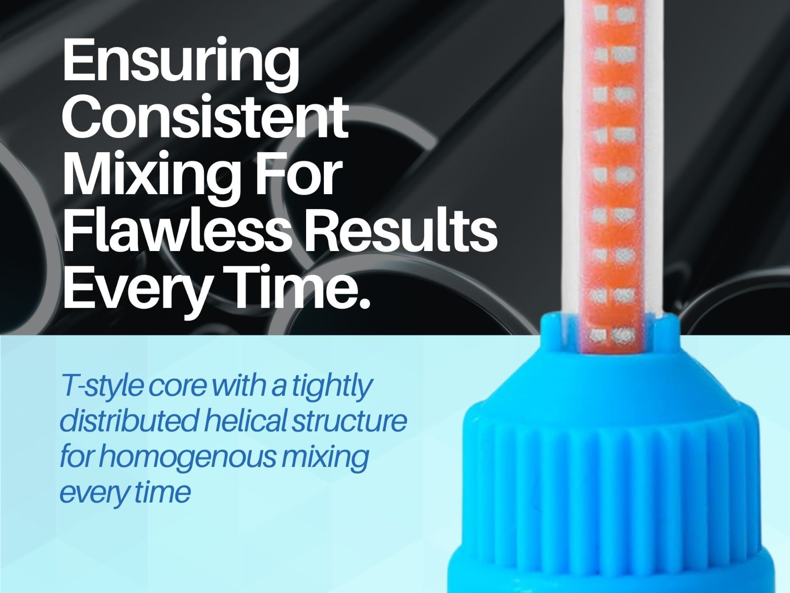 Mixing Tips 10:1 Ratio 5.7cm Crown & Bridge Impression, 50-Pack Blue/Orange