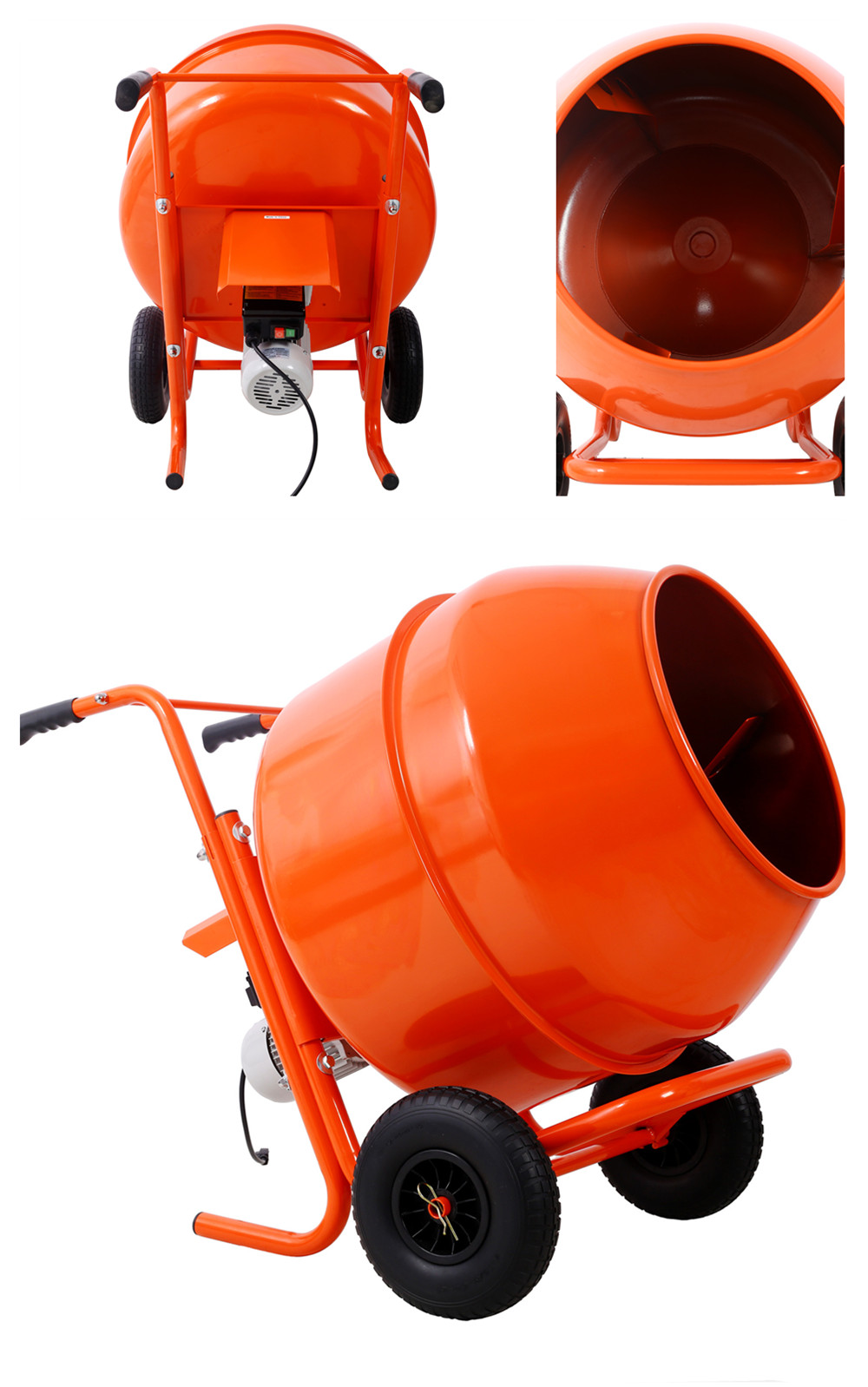 Portable 8 cu. ft/224L Electric Concrete Cement Mixer Machine with Wheel