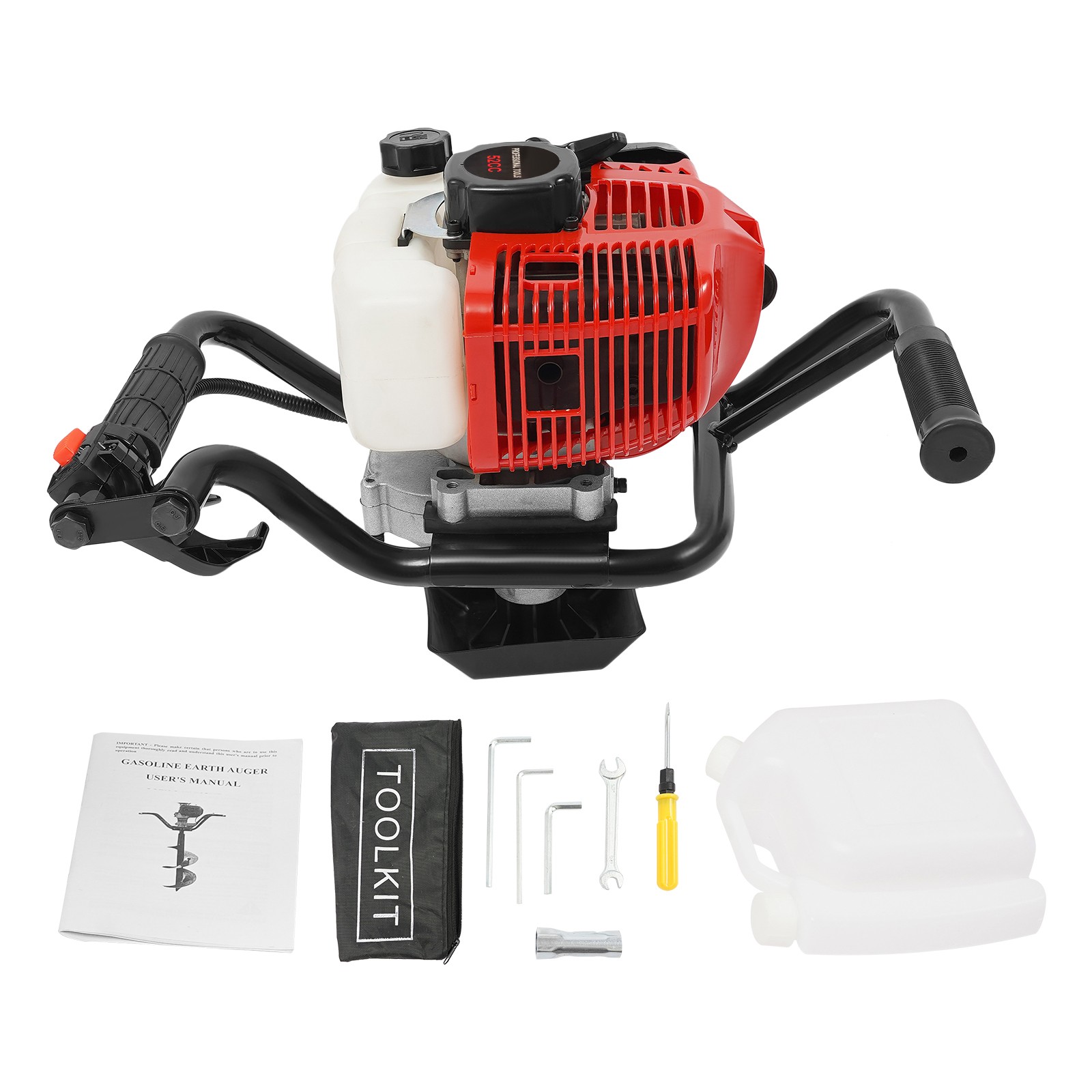 52CC 2-Stroke 2HP Gas Powered Earth Auger Post Hole Digger