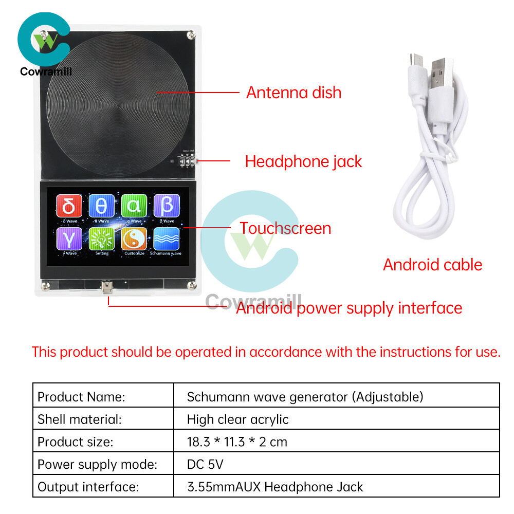 Schumann Wave Generator 0.01-99999Hz Adjustable Frequency with Touch Screen+Case