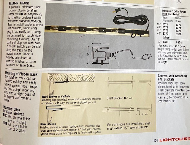 Lightolier 8371 mini plug in track