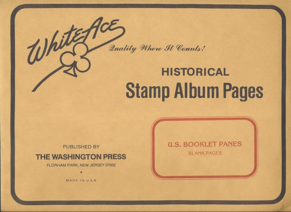 WHITE ACE US Booklet Pane Blank Pages - Package of 10 Pages
