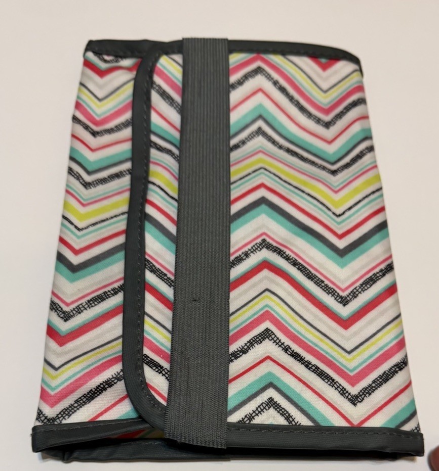 Fold And Go With Notepad By Thirty One Polka Dot And Chevron Pattern Multi